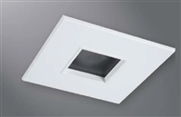 Halo Recessed 1487BNBB 4" Line Voltage Square Pinhole, Diffuse Lens, 35 Degree Tilt, Brushed Nickel, Black Baffle