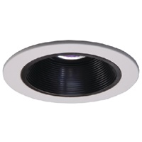 Halo Recessed 1493P 4" Low Voltage Coilex Downlight Baffle Reflector Trim, Black Baffle with White Trim Ring