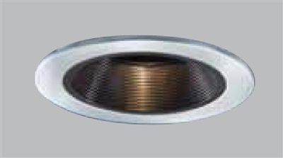 Halo Recessed 1493SL 4" Low Voltage Coilex Downlight Baffle Reflector Trim, Black Baffle with Silver Trim Ring