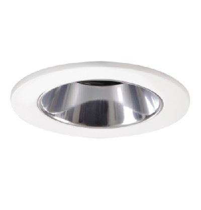 Halo Recessed 3007WHC 3" Regressed Lens Shower Trim, White with Specular Clear Reflector