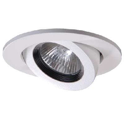 Halo Recessed 3009WHBB 3" Adjustable Flush Gimbal Trim with 35 Degree Tilt, White with Black Baffle