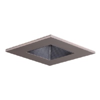 Halo Recessed 3011SNBB 3" Square Baffle Downlight Trim, Satin Nickel with Black Baffle