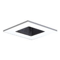 Halo Recessed 3011WHBB 3" Square Baffle Downlight Trim, White with Black Baffle