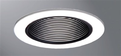 Halo Recessed 4010BB 4" Line Voltage Metal Baffle, Black Baffle White Trim