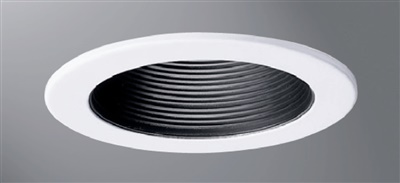 Halo Recessed 4013BB 4" Line Voltage Full Cone Metal Baffle, Black Baffle White Trim
