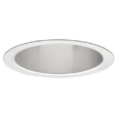 Halo Recessed 404H 6" Specular Full Reflector Trim for A-Lamps, Haze Reflector, White Trim