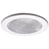 Halo Recessed 4055WH 4" Prismatic Glass Lens with Cut-Cone Reflector Trim, Flat Glass Lens, White Trim