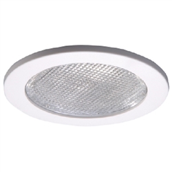 Halo Recessed 4055WH 4" Prismatic Glass Lens with Cut-Cone Reflector Trim, Flat Glass Lens, White Trim