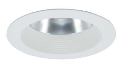 Halo Recessed Commercial 41RWWWB 4" Baffle Reflector, Wide 75 Degree Beam Angle, 1.24 SC, White Baffle (White Flange)