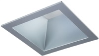 Halo Recessed 41SNDH 4" Square Reflector, Non-Conductive Polymer, Use with SM4 Modules Only, Narrow Distribution, Semi-Specular Clear