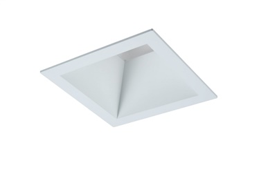 Halo Recessed 41SWDMW 4" Square Reflector, Non-Conductive Polymer, Use with SM4 Modules Only, Wide Distribution, Matte White