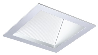 Halo Recessed 41SWWH 4" Square Reflector, Non-Conductive Polymer, Use with SM4 Modules Only, Linear Spread Lens Wall Wash, Semi-Specular Clear