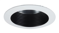 Halo Recessed Commercial 41WDBB 4" Baffle Reflector, Wide 75 Degree Beam Angle, 1.24 SC, Black Baffle (White Flange)