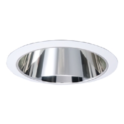 Halo Recessed 426 6" Reflector Cone, White Trim, Clear Specular Reflector Cone