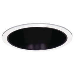 Halo Recessed 426MB 6" Metal Baffle, White Trim, Specular Black Reflector Cone