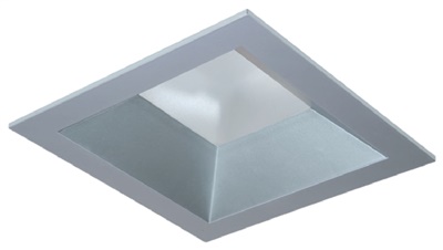 Halo Recessed 44SMDH 4" Square Shallow Reflector, Non-Conductive Polymer, Use with SM4 Modules Only, Medium Distribution, Semi-Specular Clear