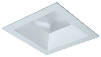 Halo Recessed 44SMDMW 4" Square Shallow Reflector, Non-Conductive Polymer, Use with SM4 Modules Only, Medium Distribution, Matte White