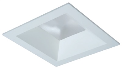 Halo Recessed 44SNDMW 4" Square Shallow Reflector, Non-Conductive Polymer, Use with SM4 Modules Only, Narrow Distribution, Matte White