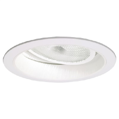 Halo Recessed 478P 6" Adjustable Gimbal Trim with Splay Reflector 25 Degree Tilt, White Splay, White Trim