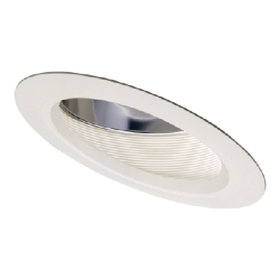 Halo Recessed 496W 6" Slope Ceiling Baffle with Reflector, White Trim Ring with White Baffle