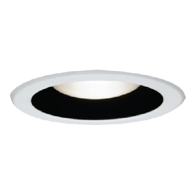 Halo Recessed 5001MB 5" Line Voltage Metal Baffle Trim for H5 Housings, White Trim, Black Baffle