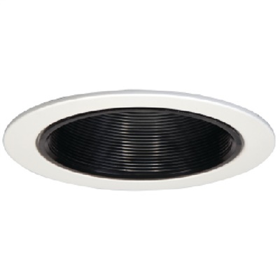 Halo Recessed 5012 5" Line Voltage High Coilex Baffle Trim for H5 Non-IC Type Housings, White Trim, Black Baffle