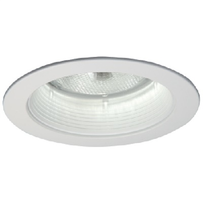 Halo Recessed 5014P 5" Line Voltage Shallow Metal Baffle Trim for BR and PAR Lamps H25 Housings , White Trim Ring with White Baffle
