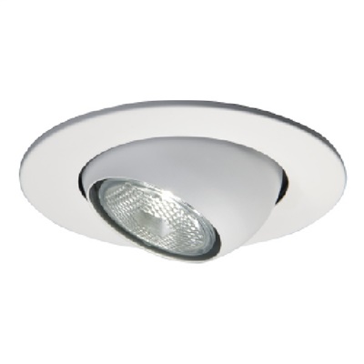 Halo Recessed 5071P 5" Line Voltage Adjustable Eyeball for R20 and PAR20 Lamps in H5 Housings, 30 Degree Adjustable, White