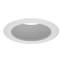 Halo Recessed 5102WB 5" Line Voltage Tapered Metal Baffle Trim, Self-Flanged, White Baffle, White Trim