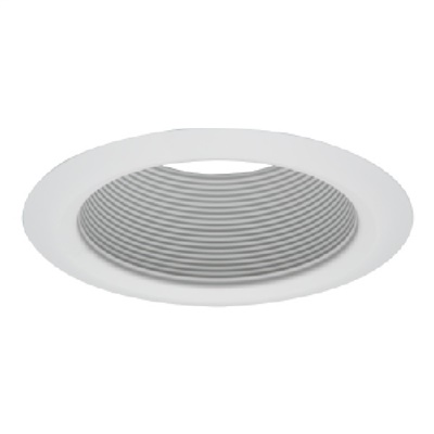 Halo Recessed 5102WB 5" Line Voltage Tapered Metal Baffle Trim, Self-Flanged, White Baffle, White Trim