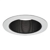 Halo Recessed 5109BB 5" Line Voltage Tapered Plastic Baffle Trim, Self-Flanged, Black Coilex Baffle, White Trim