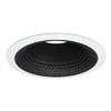 Halo Recessed 5110BB 5" Line Voltage Perftex Self-Flanged Baffle, Black Perftex Baffle, White Trim