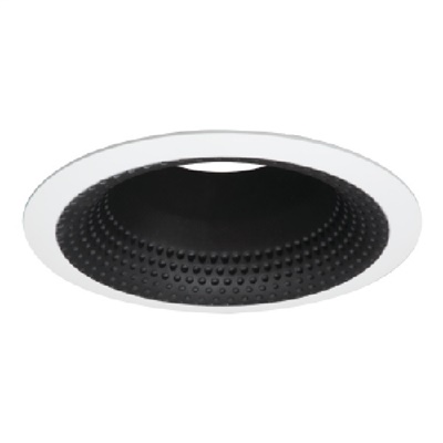 Halo Recessed 5110BB 5" Line Voltage Perftex Self-Flanged Baffle, Black Perftex Baffle, White Trim