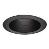 Halo Recessed 5125BKBB 5" Line Voltage Full Cone Self-Flanged Baffle, Black Baffle, Black Trim