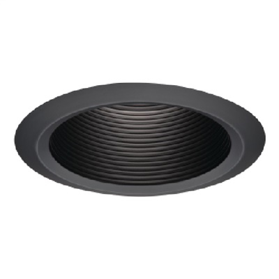 Halo Recessed 5125BKBB 5" Line Voltage Full Cone Self-Flanged Baffle, Black Baffle, Black Trim