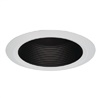 Halo Recessed 5126BB 5" Line Voltage Self-Flanged Shallow Full Cone Baffle, Black Baffle, Black Trim