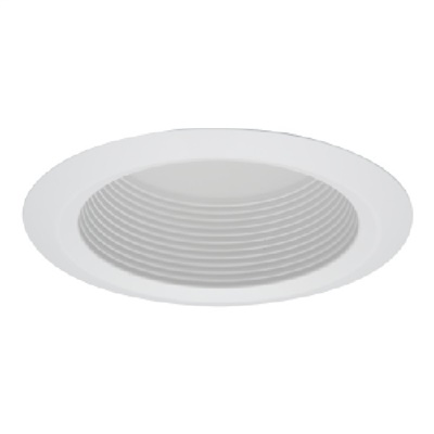 Halo Recessed 5126WB 5" Line Voltage Self-Flanged Shallow Full Cone Baffle, White Baffle, White Trim