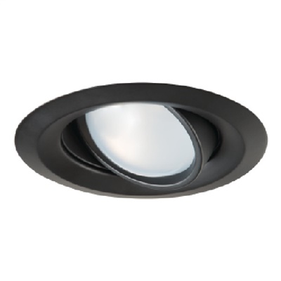 Halo Recessed 5165BK 5" Line Voltage PAR30 Eyeball Self-Flanged Trim with 25 Degree Tilt, Black Gimbal, Black Trim