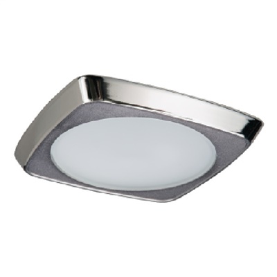 Halo Recessed 5230PN 5" Squircle Frost Curve Glass Lens, Self-Flange Metal Trim, Polished Nickel Squircle Trim, Frost Glass Lens