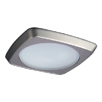 Halo Recessed 5230SN 5" Squircle Frost Curve Glass Lens, Self-Flange Metal Trim, Satin Nickel Squircle Trim, Frost Glass Lens