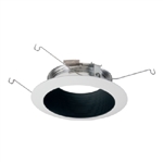 Halo Recessed 593BB 5" LED Trim, Black Micro-Step Baffle and White Flange