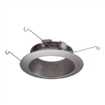 Halo Recessed 593SNB 5" LED Trim, Satin Nickel Baffle, Satin Nickel Flange