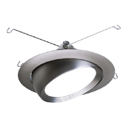 Halo Recessed 594SNB 5" LED Directional Trim, Satin Nickel Eyeball with Baffle, Satin Nickel Flange