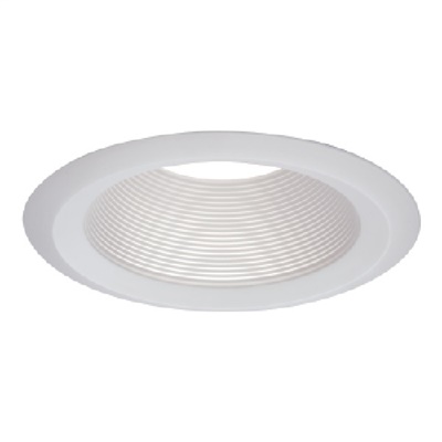 Halo Recessed 6102WB 6" Line Voltage Tapered Metal Baffle, White Baffle, White Trim