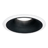 Halo Recessed 6110BB 6" Perftex Perforated Baffle with Self-Flange Ring, Black Perftex Baffle, White Trim