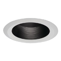 Halo Recessed 6125BB 6" Line Voltage Incandescent Full Cone Baffle, Self Flange, Black Baffle, White Trim