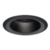 Halo Recessed 6125BKBB 6" Line Voltage Incandescent Full Cone Baffle, Self Flange, Black Baffle, Black Trim