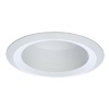 Halo Recessed 6125WB 6" Line Voltage Incandescent Full Cone Baffle, Self Flange, White Baffle, White Trim