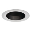 Halo Recessed 6126BB 6" Shallow Full Cone Baffle, Black Baffle, White Trim