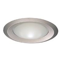 Halo Recessed 6150SN 6" Line Voltage Frost Dome Glass Lens, Self-Flange, Satin Nickel Reflector